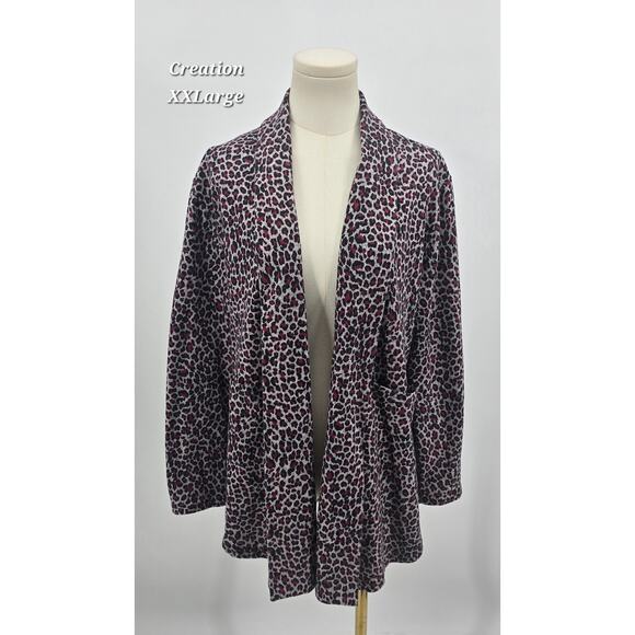 Creation Animal Print Knit Blazer – Size XXL - Picture 1 of 5